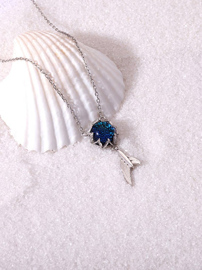Silver Fin in Ocean Necklace