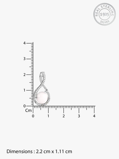 Kriti Sanon Silver Loop Pearl Pendant With Link Chain