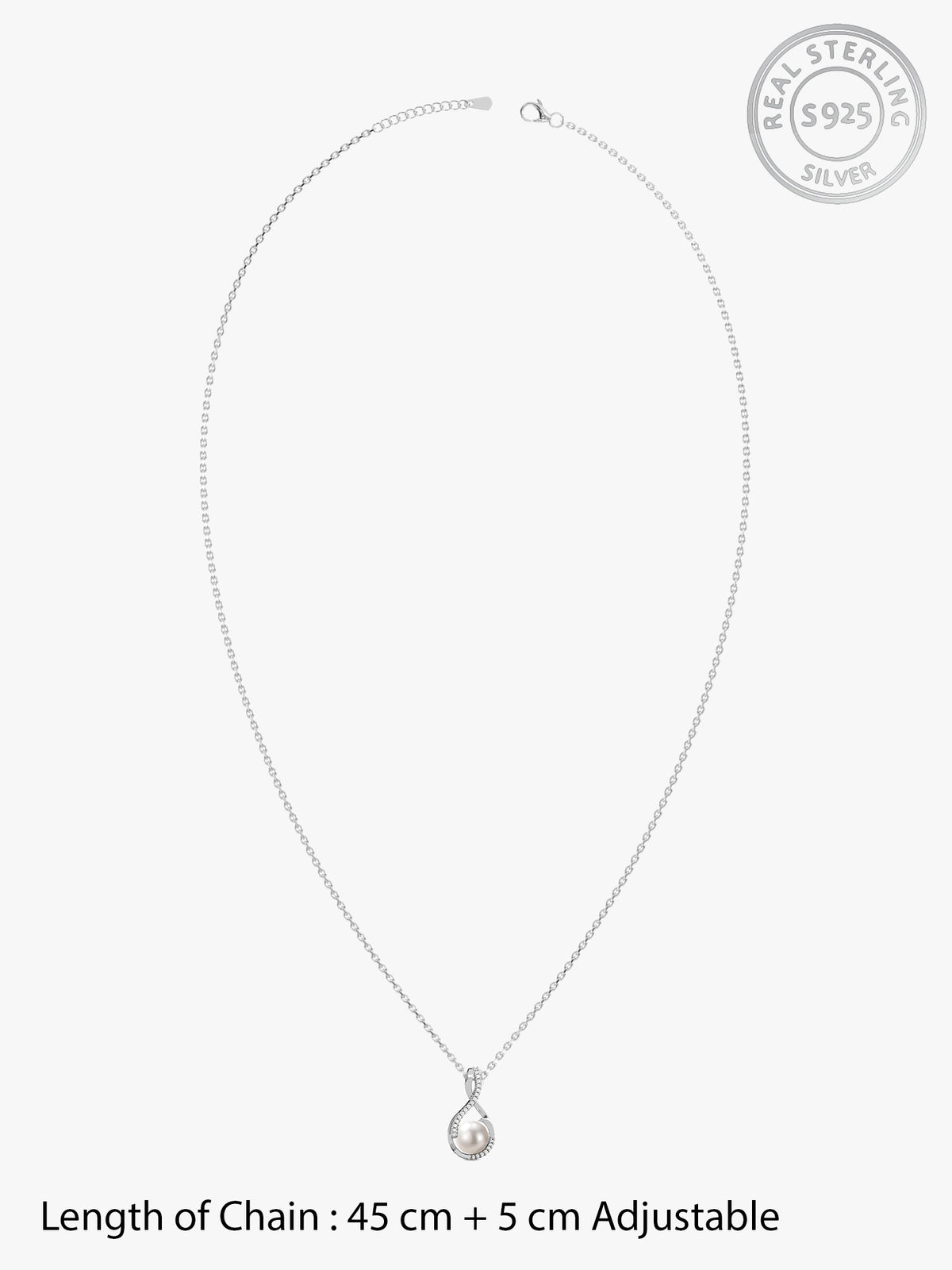 Kriti Sanon Silver Loop Pearl Pendant With Link Chain