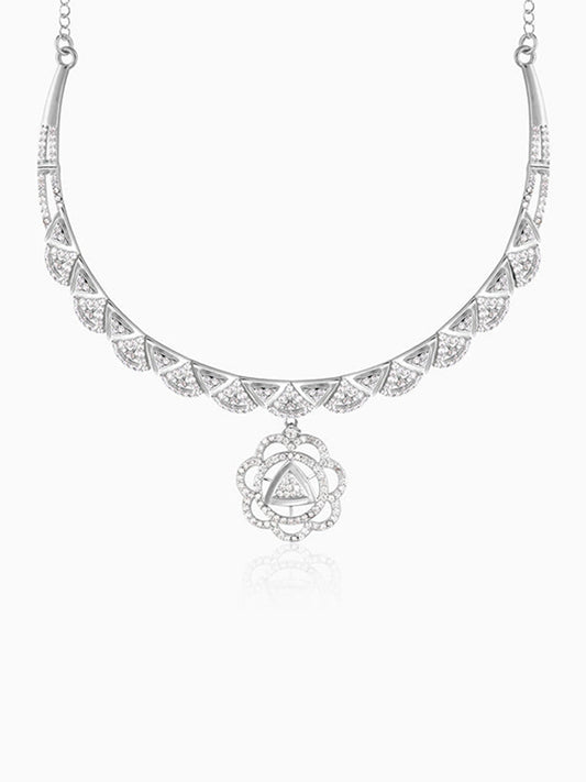 Silver Studded Glam Necklace