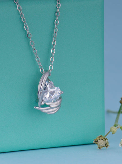 Silver Angel Wings of Protection Necklace