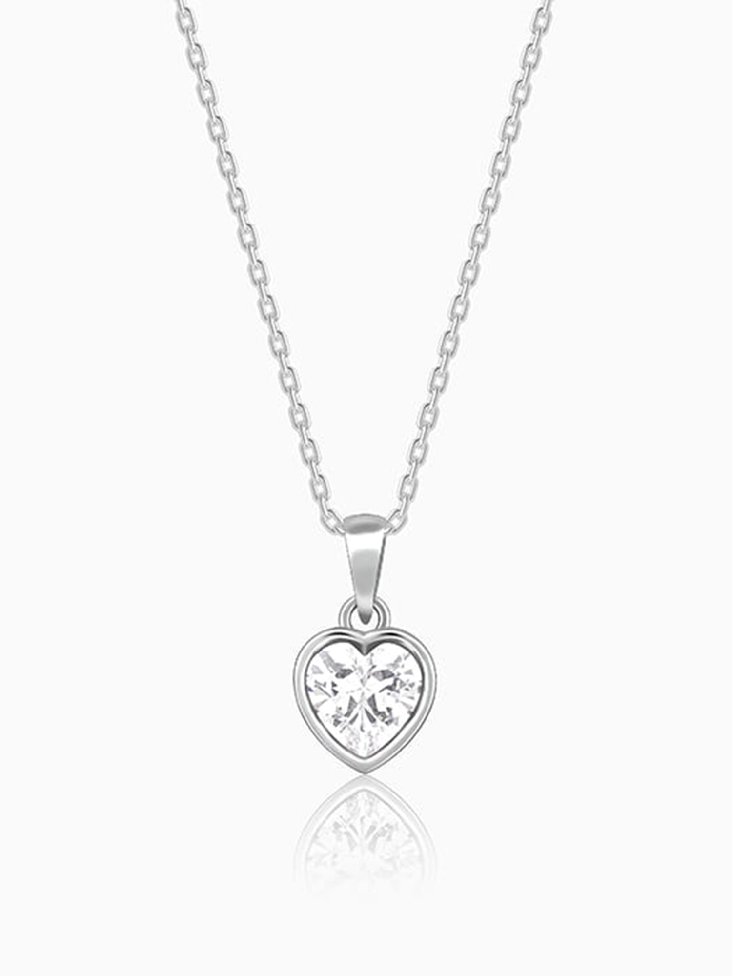 Silver Coeur Pendant with Link Chain