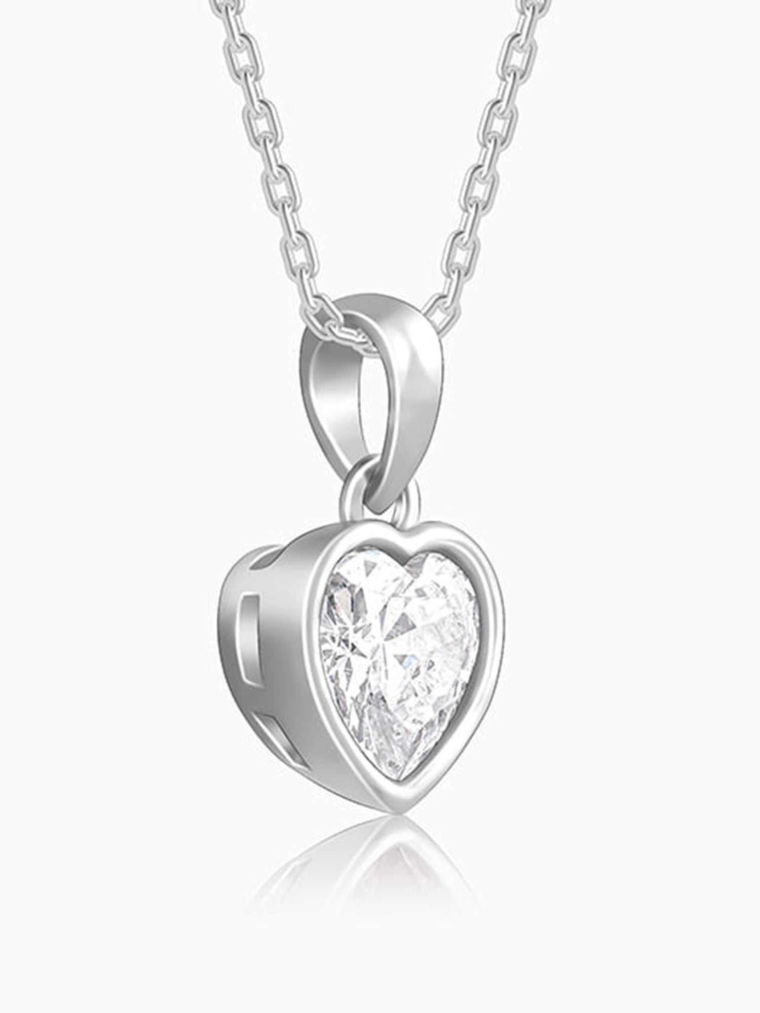 Silver Coeur Pendant with Link Chain