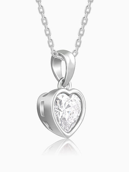 Silver Coeur Pendant with Link Chain