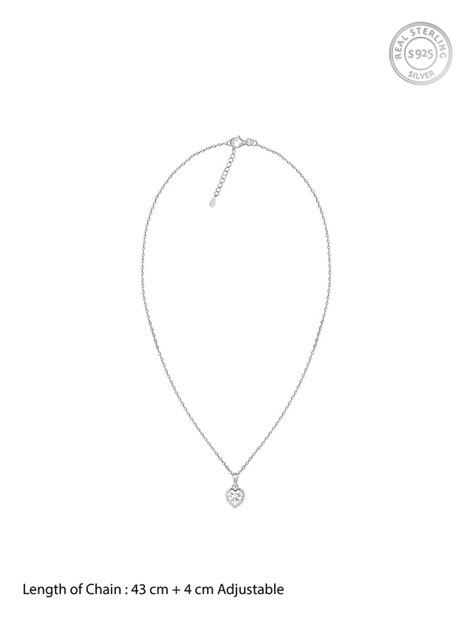 Silver Coeur Pendant with Link Chain