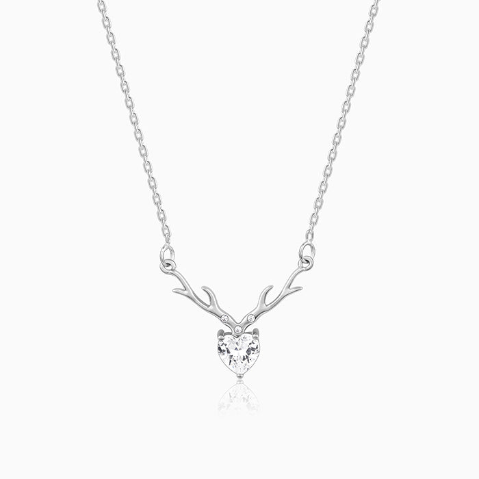 Anushka Sharma Silver Deer Heart Necklace - Image 1