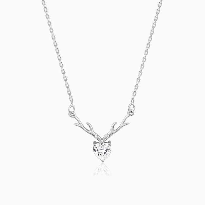 Anushka Sharma Silver Deer Heart Necklace
