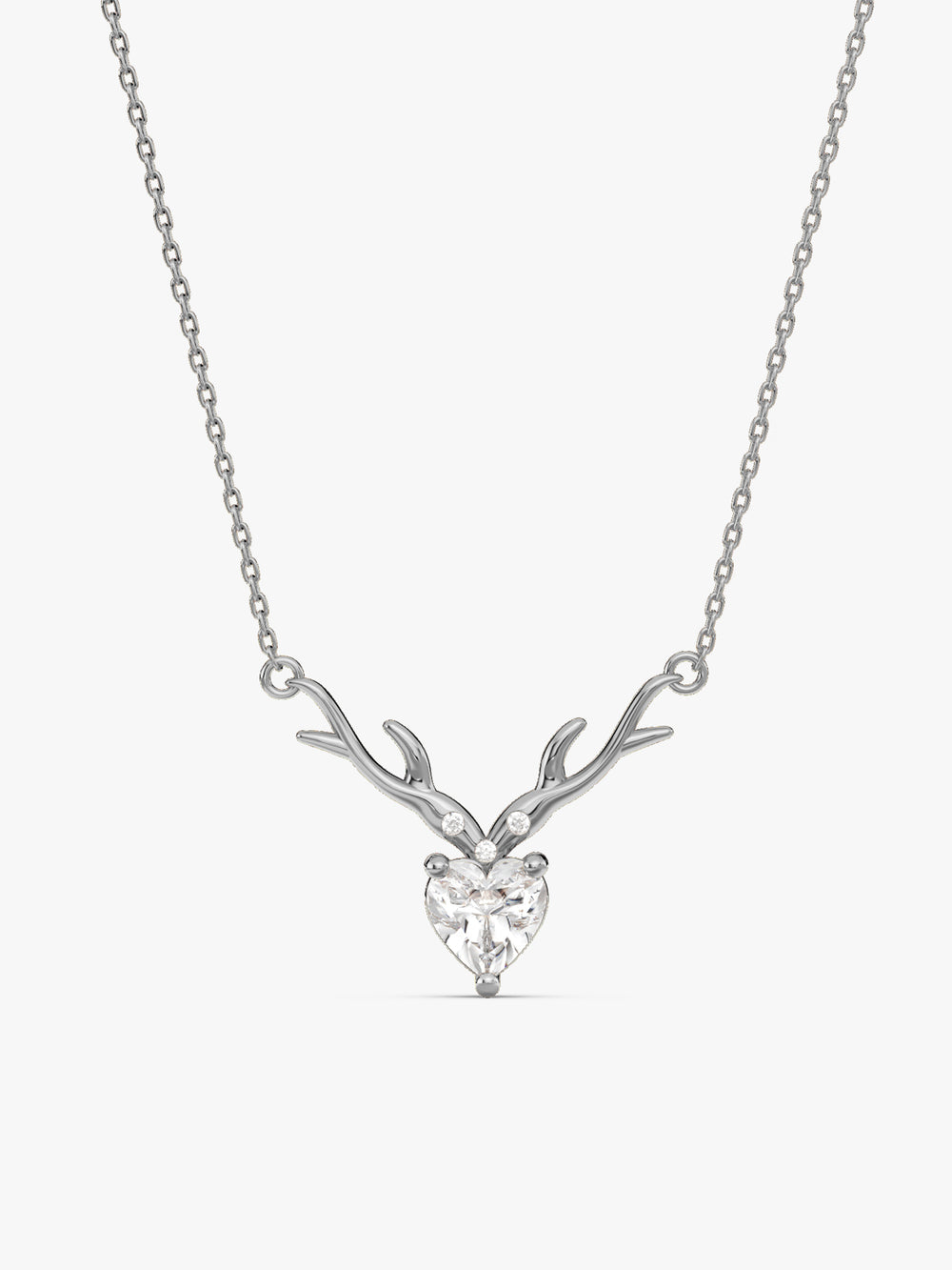 Silver Deer Heart Necklace