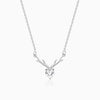Silver Deer Heart Necklace