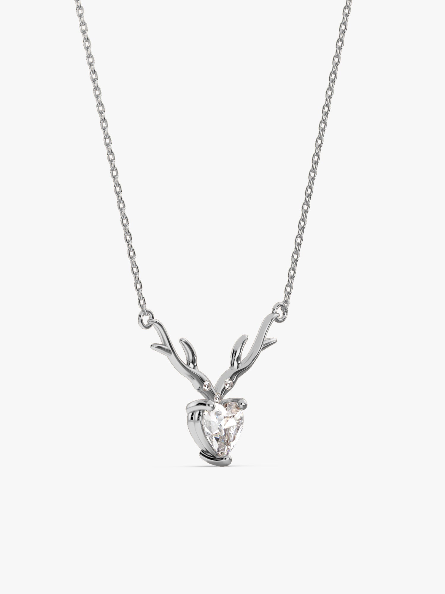 Silver Deer Heart Necklace