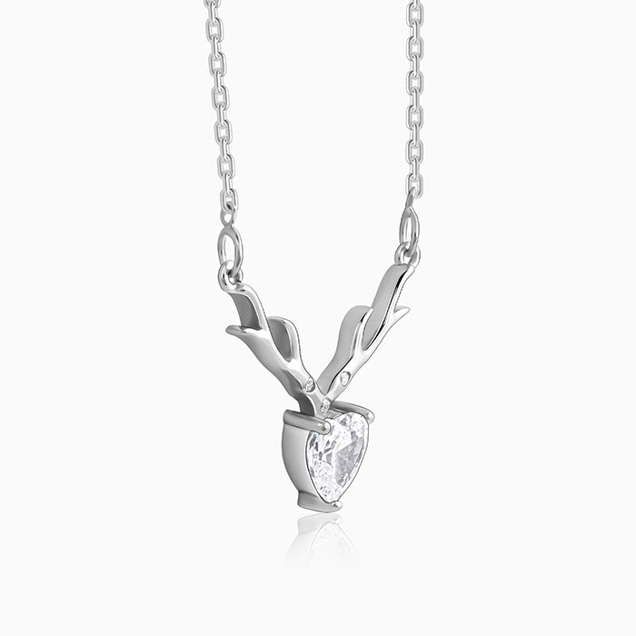 Anushka Sharma Silver Deer Heart Necklace
