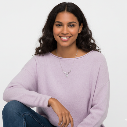 Silver Deer Heart Necklace