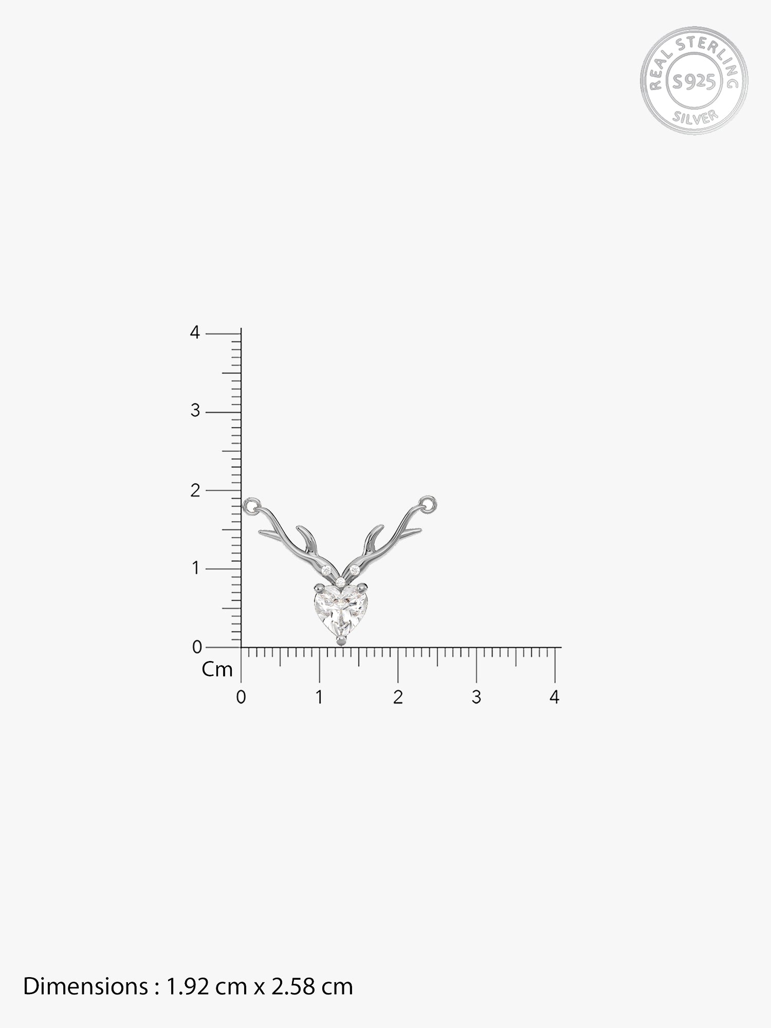 Silver Deer Heart Necklace