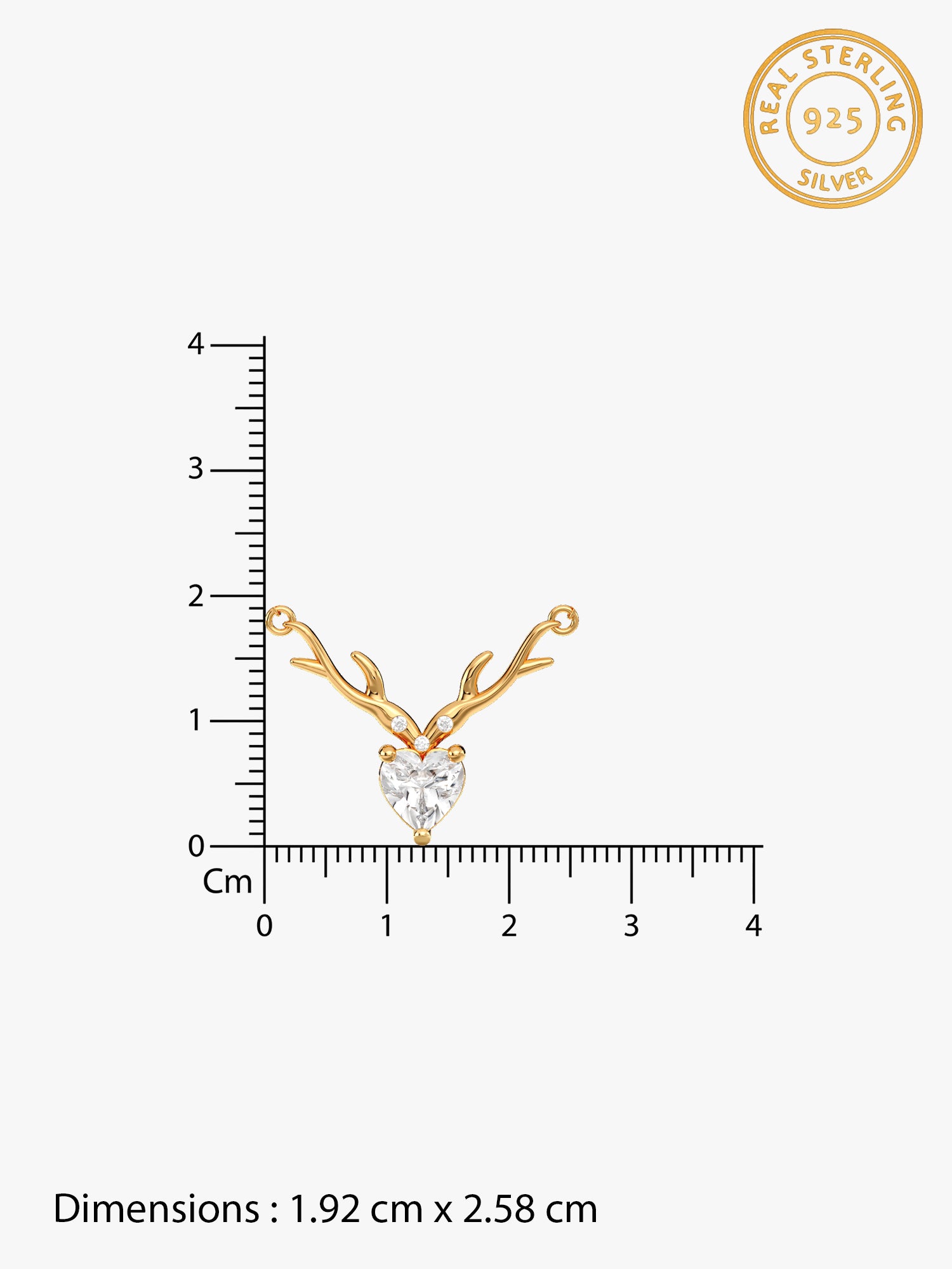 Silver Deer Heart Necklace