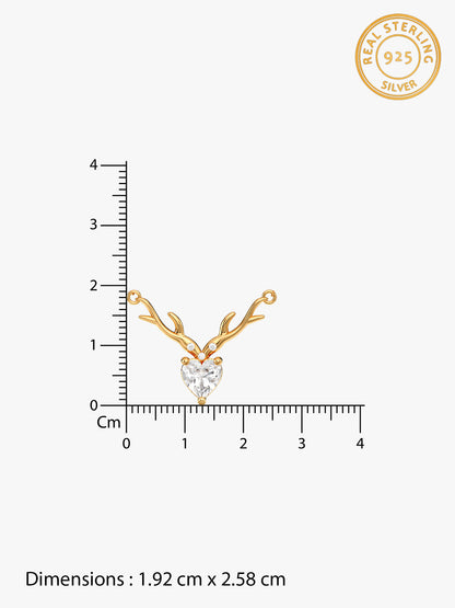 Silver Deer Heart Necklace
