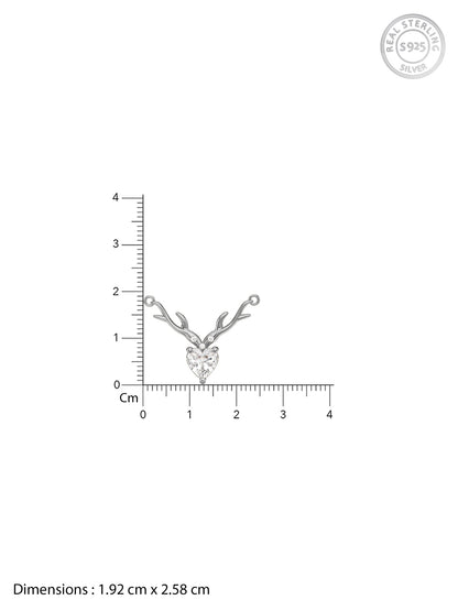 Silver Deer Heart Necklace