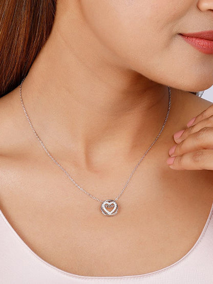 Silver Heart MOM Necklace