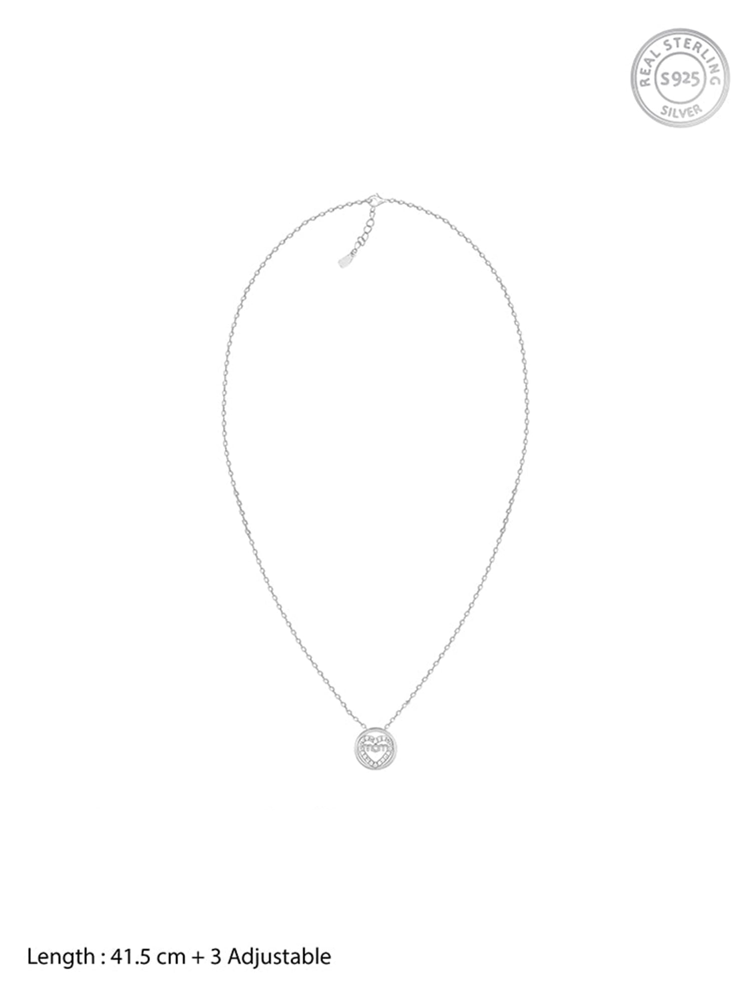 Silver Heart MOM Necklace