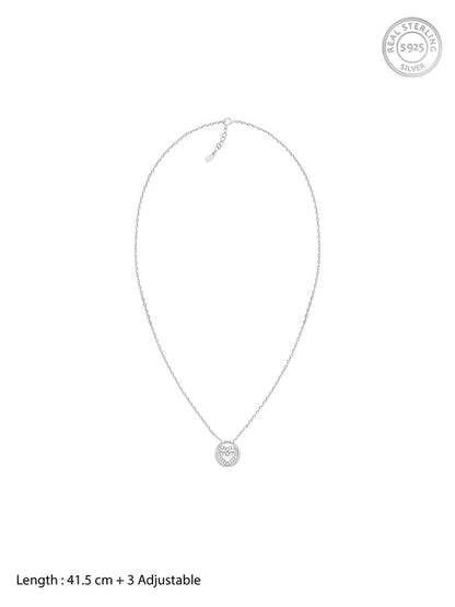 Silver Heart MOM Necklace