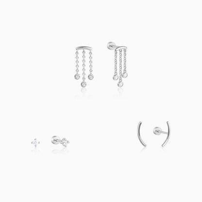 Silver Enigma Ear Piercings Sets
