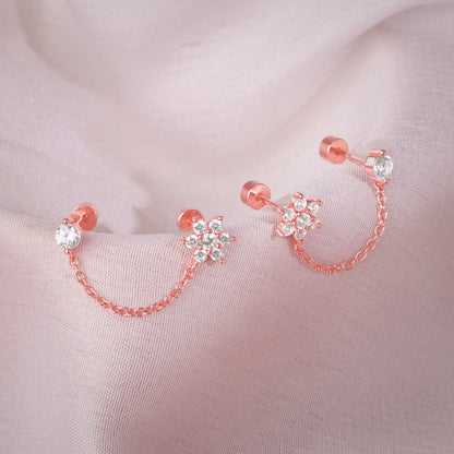 Rose Gold Fiona Ear Double Piercings