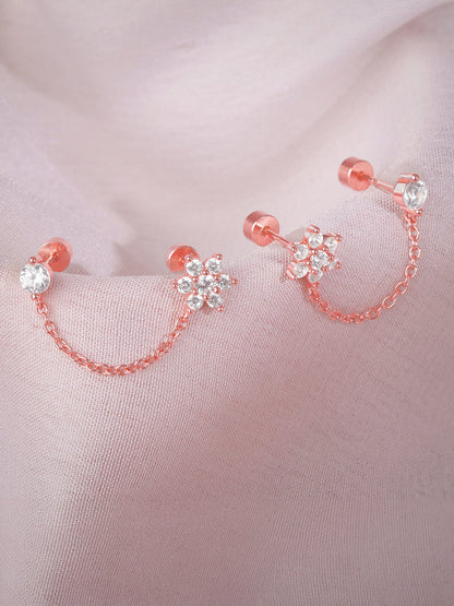 Rose Gold Fiona Ear Double Piercings