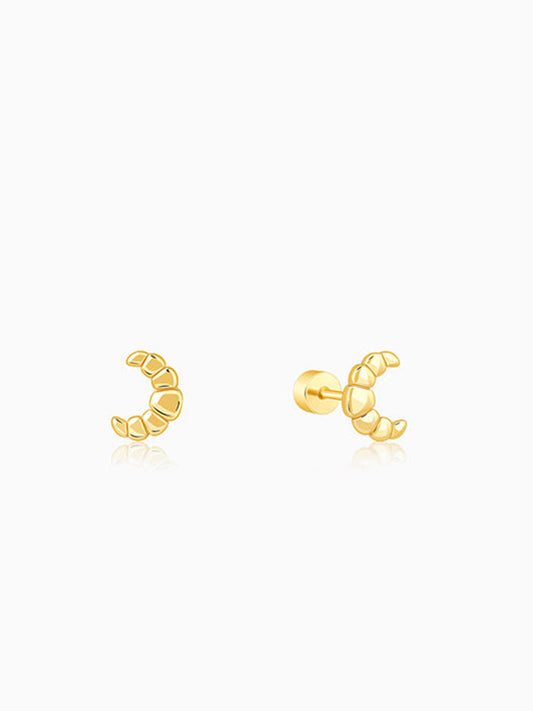 Golden Croissant Ear Piercings