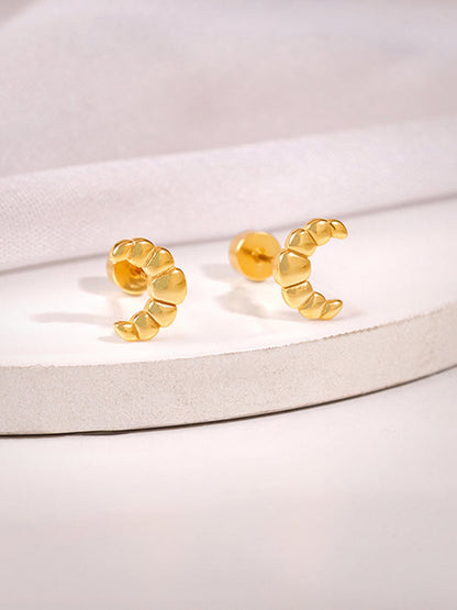 Golden Croissant Ear Piercings