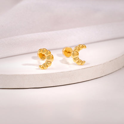 Golden Croissant Ear Piercings