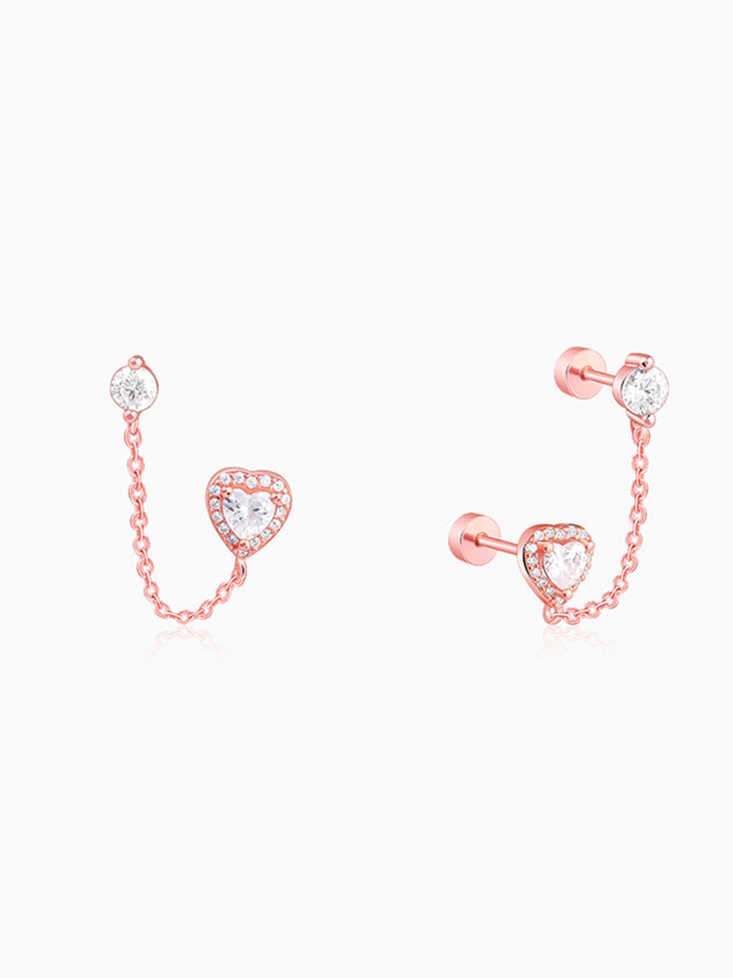 Rose Gold Hearty Ear Double Piercings