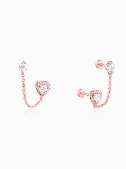 Rose Gold Hearty Ear Double Piercings