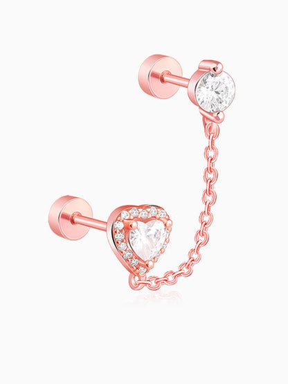 Rose Gold Hearty Ear Double Piercings