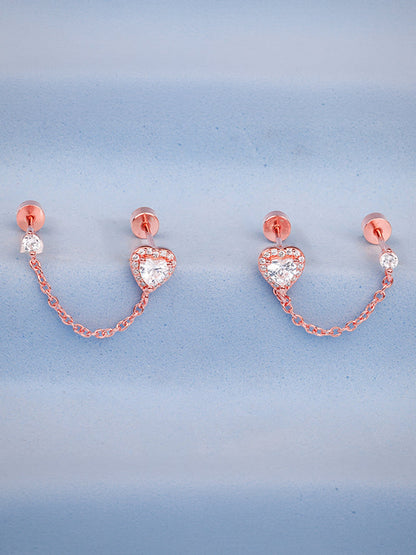 Rose Gold Hearty Ear Double Piercings