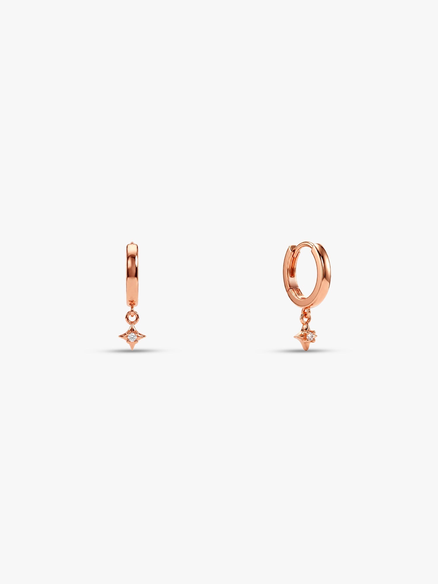 Rose Gold Stara Hoop Ear Piercings
