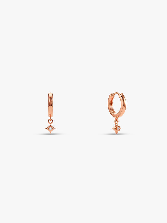 Rose Gold Stara Hoop Ear Piercings
