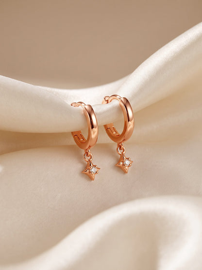 Rose Gold Stara Hoop Ear Piercings