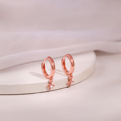 Rose Gold Stara Hoop Ear Piercings