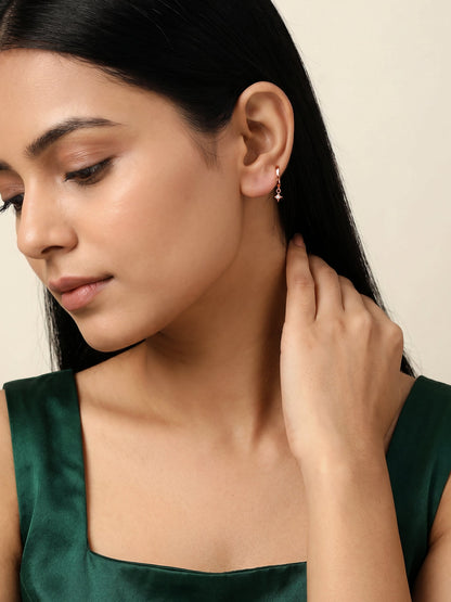 Rose Gold Stara Hoop Ear Piercings
