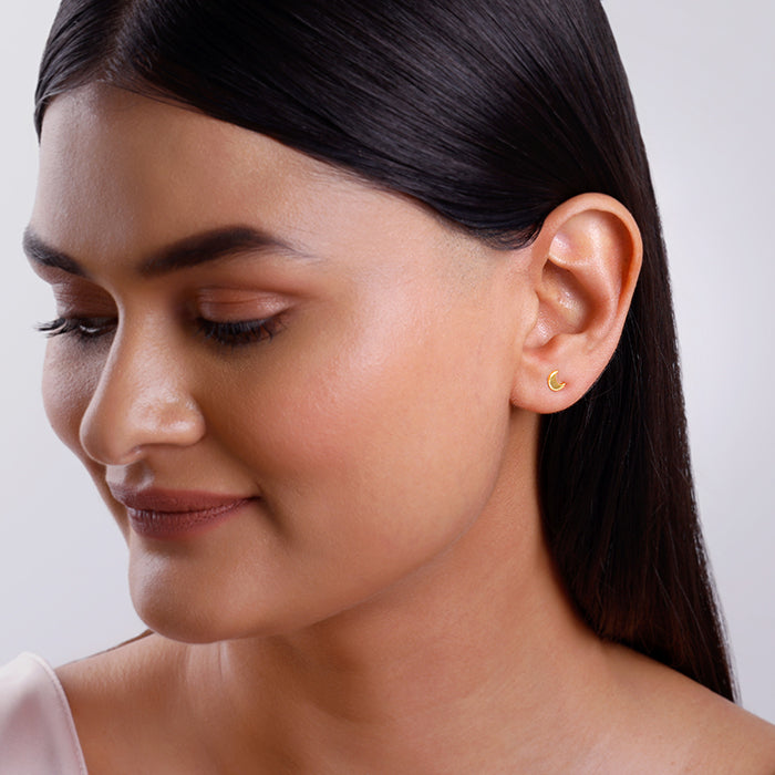 Golden Luna Ear Piercings