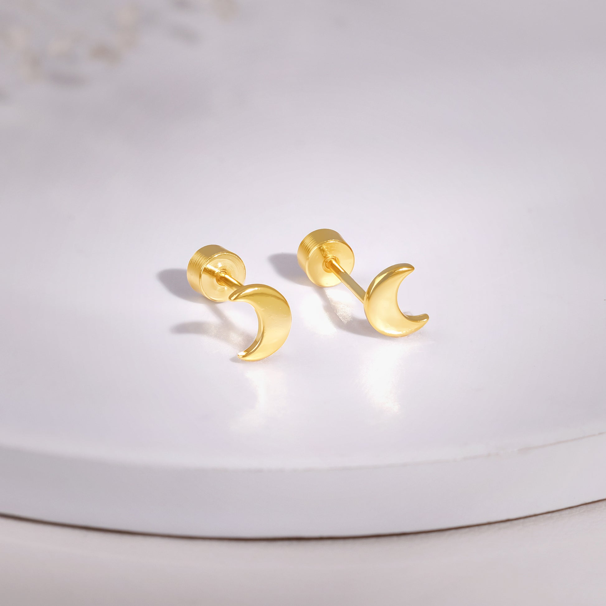 Golden Luna Ear Piercings