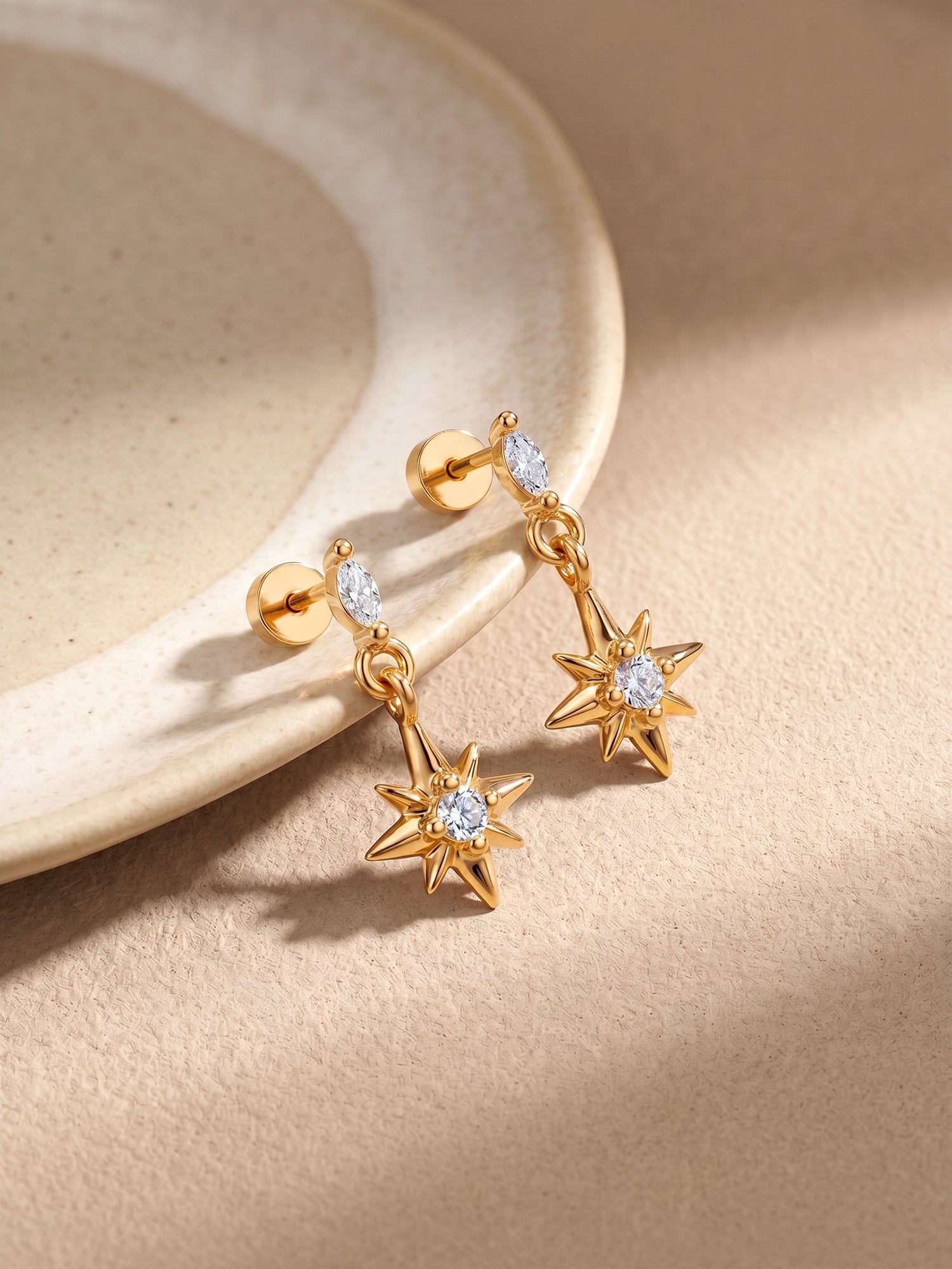 Golden Sunny Ear Piercings