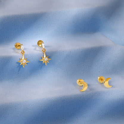 Golden Celestial Ear Piercings Set