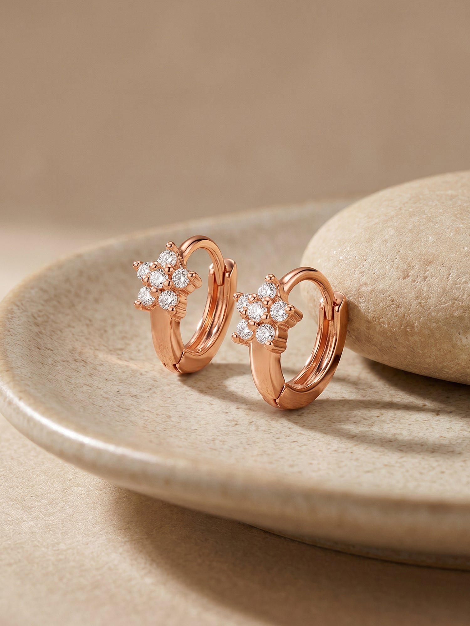 Rose Gold Flora Hoop Ear Piercings
