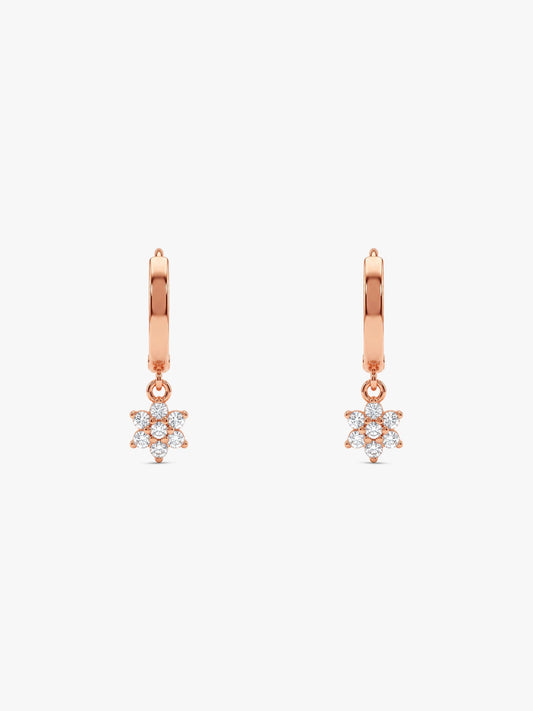 Rose Gold Flori Hoop Ear Piercings