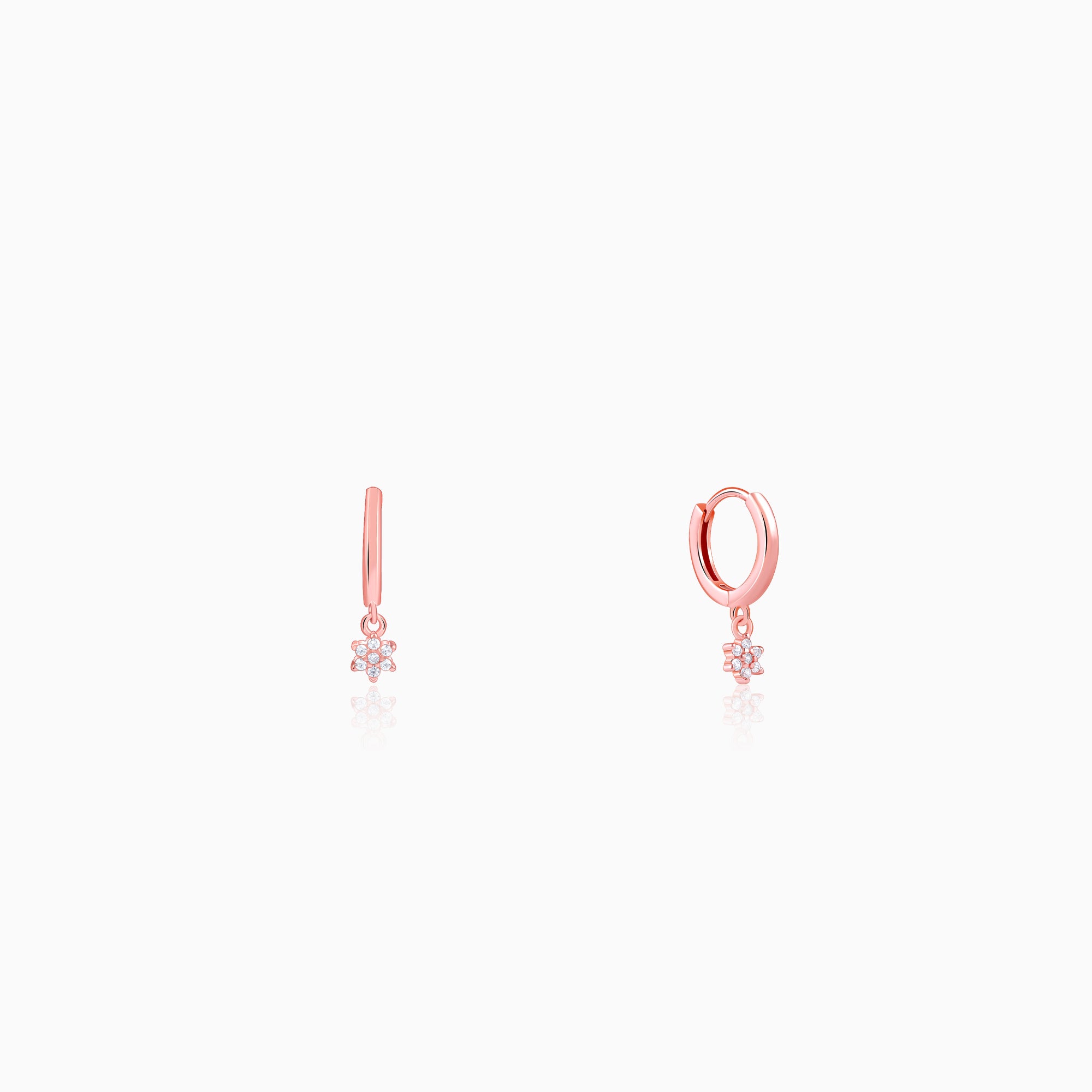 Rose Gold Flori Hoop Ear Piercings
