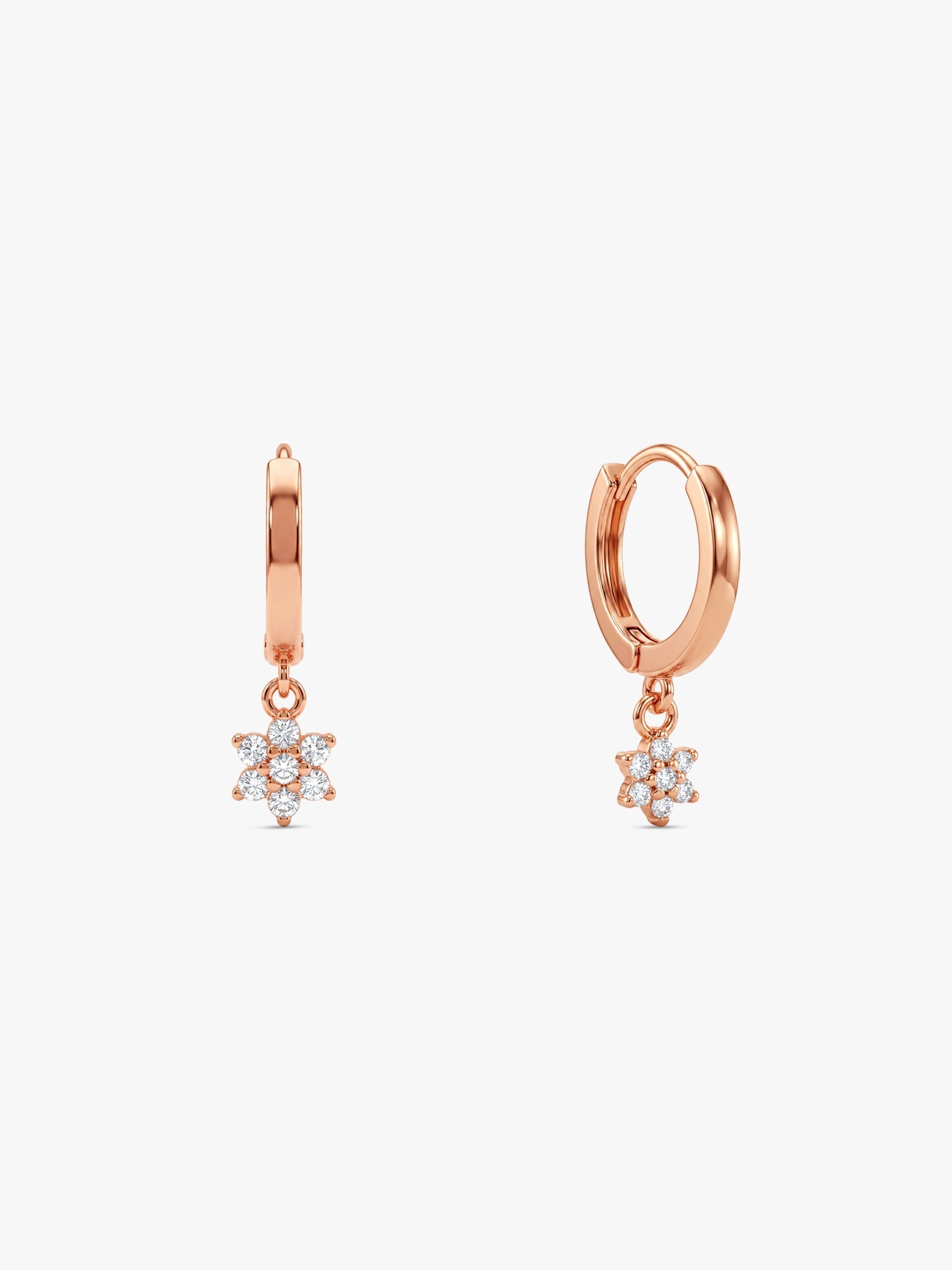 Rose Gold Flori Hoop Ear Piercings