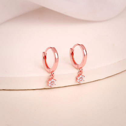 Rose Gold Flori Hoop Ear Piercings
