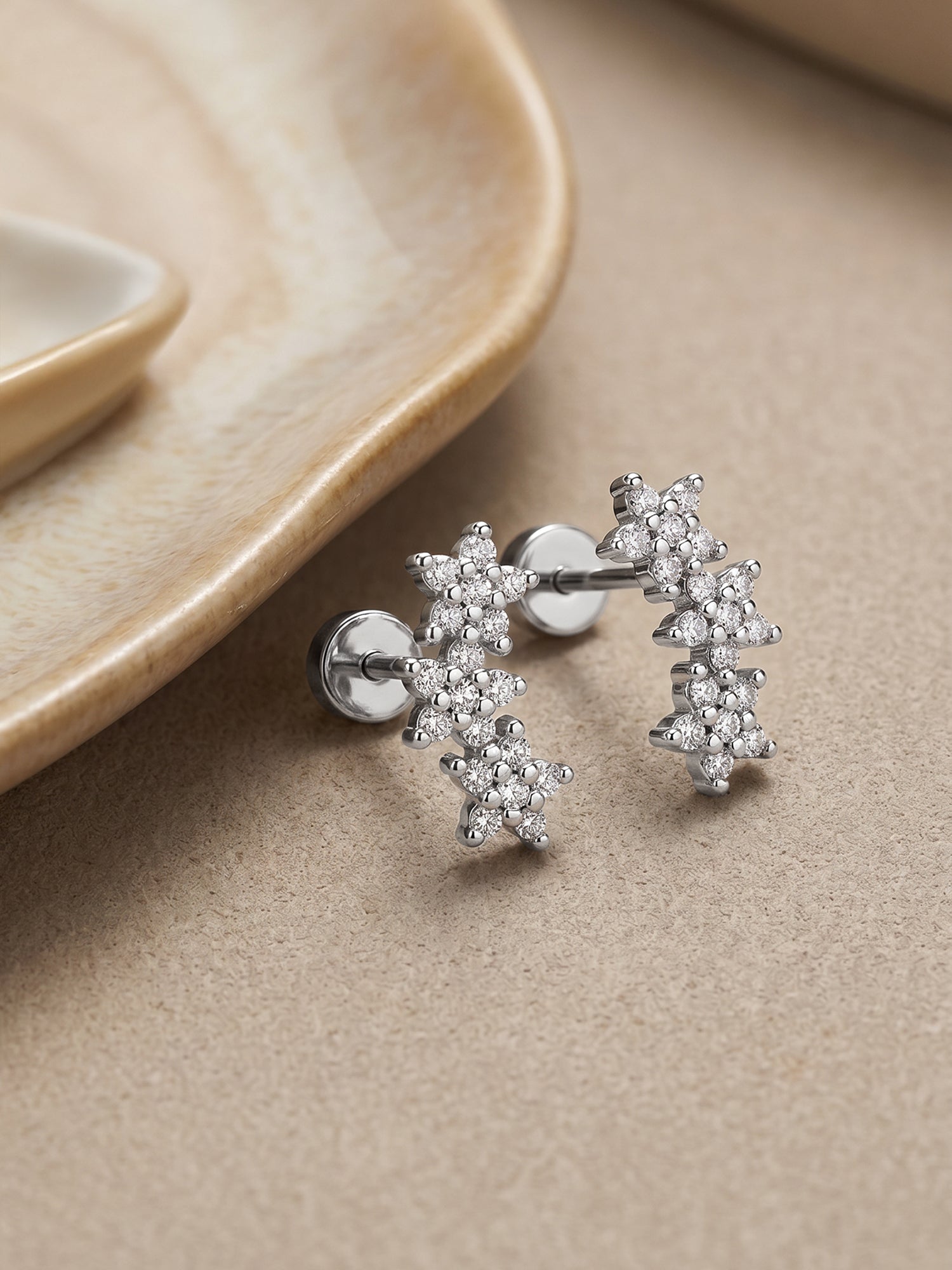 Silver Zynae Ear Piercings