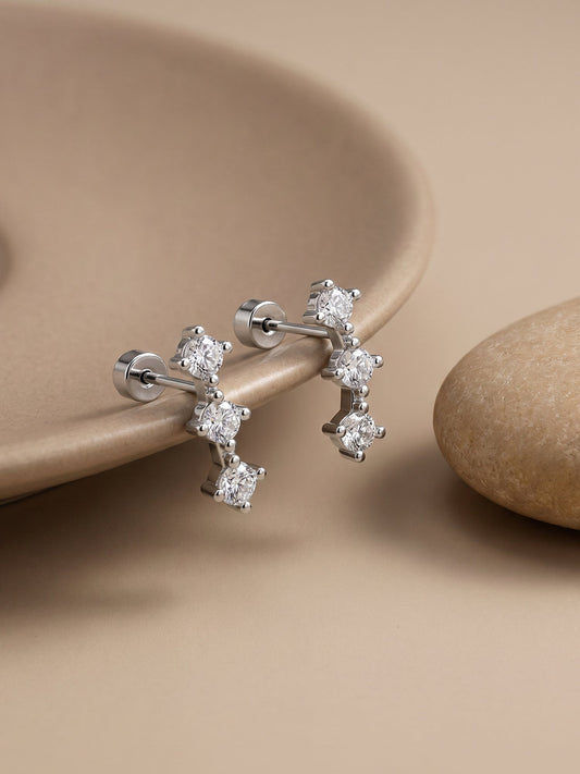 Silver Thria Ear Piercings