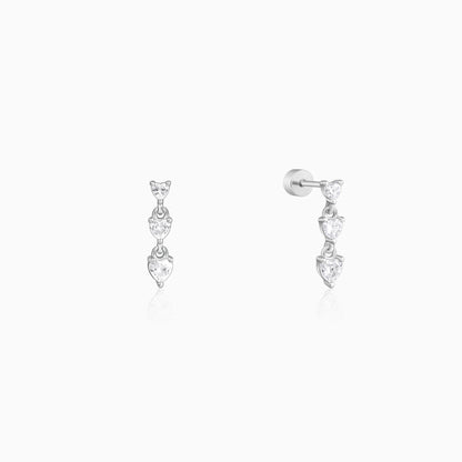 Silver Heart Drop Ear Piercings